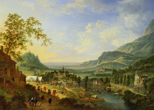 Falusi ünnepség a Rajna-völgyben (olaj)